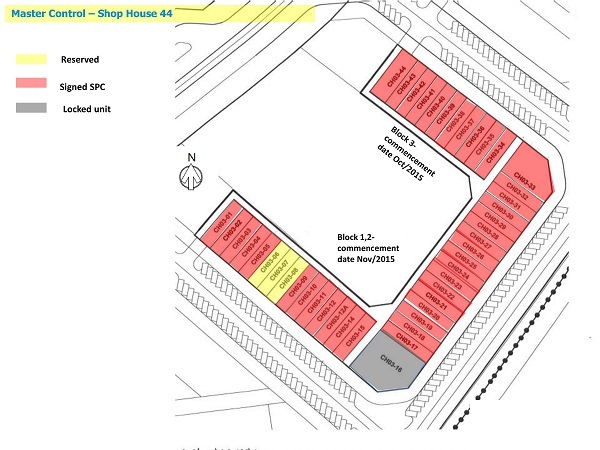 Bảng hàng check căn Shophouse 44 căn ( SH44)