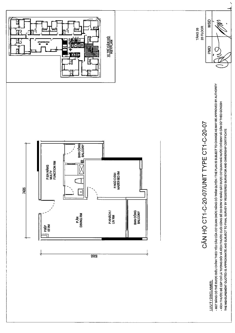 Thiết kế căn 07 Tầng 20 Tòa C 