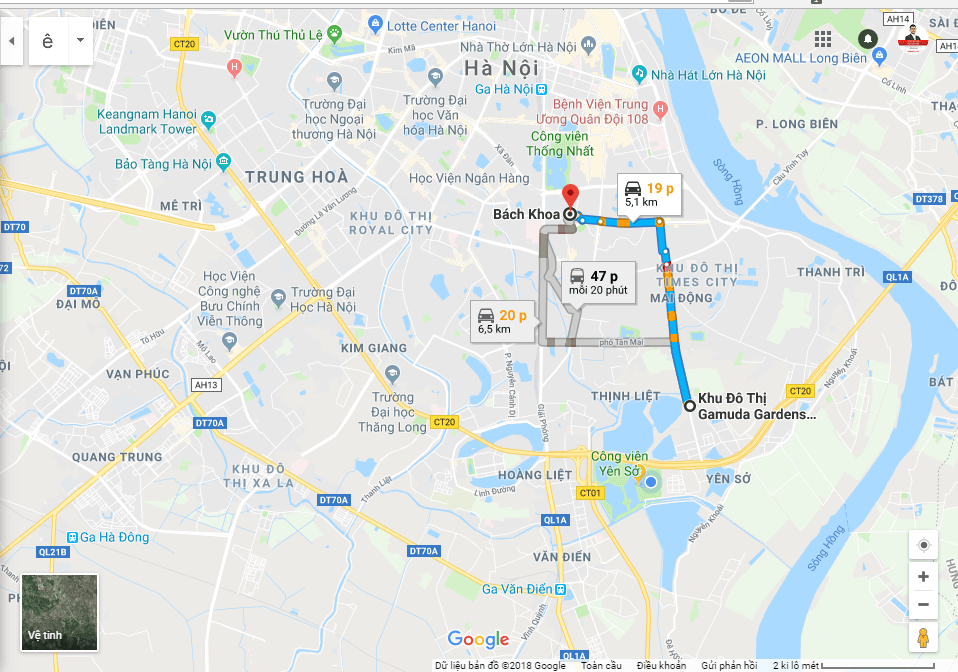 Gamuda Gardens cách trường đại học Bách Khoa