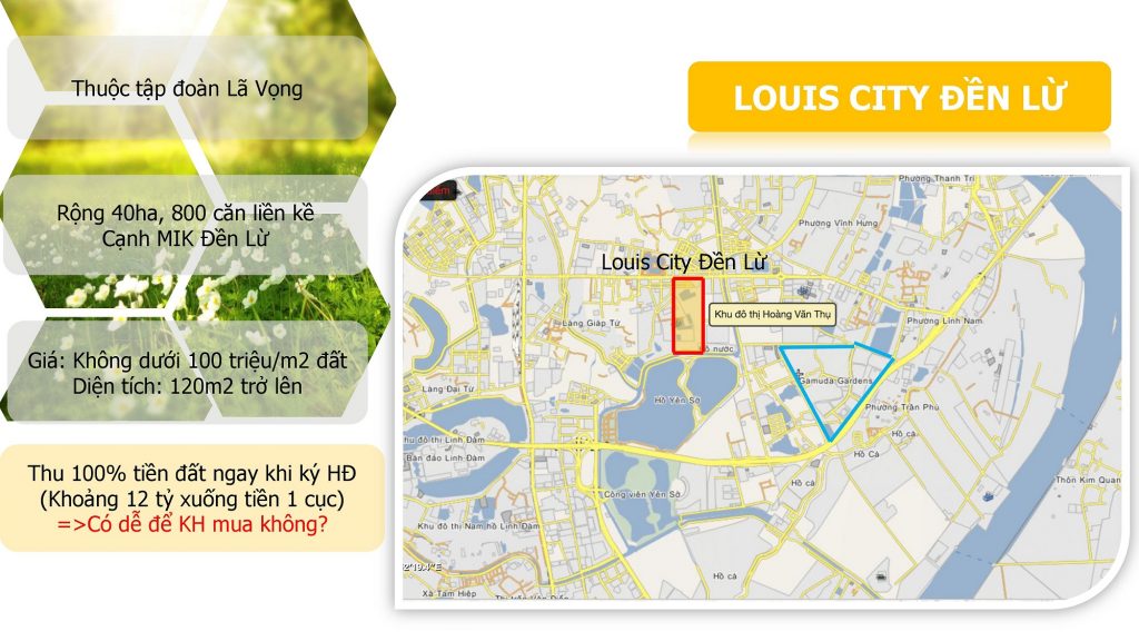 Vị trí dự án Louis City Đền Lừ