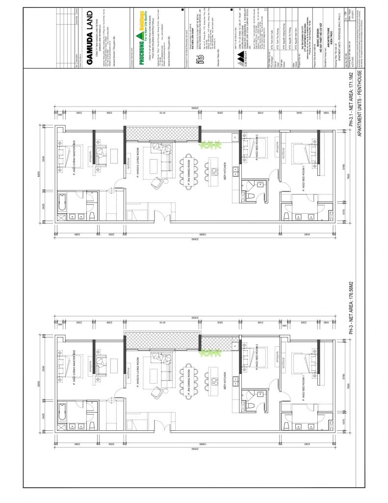 Bản vẽ cad căn hộ penthouse PH-3-1