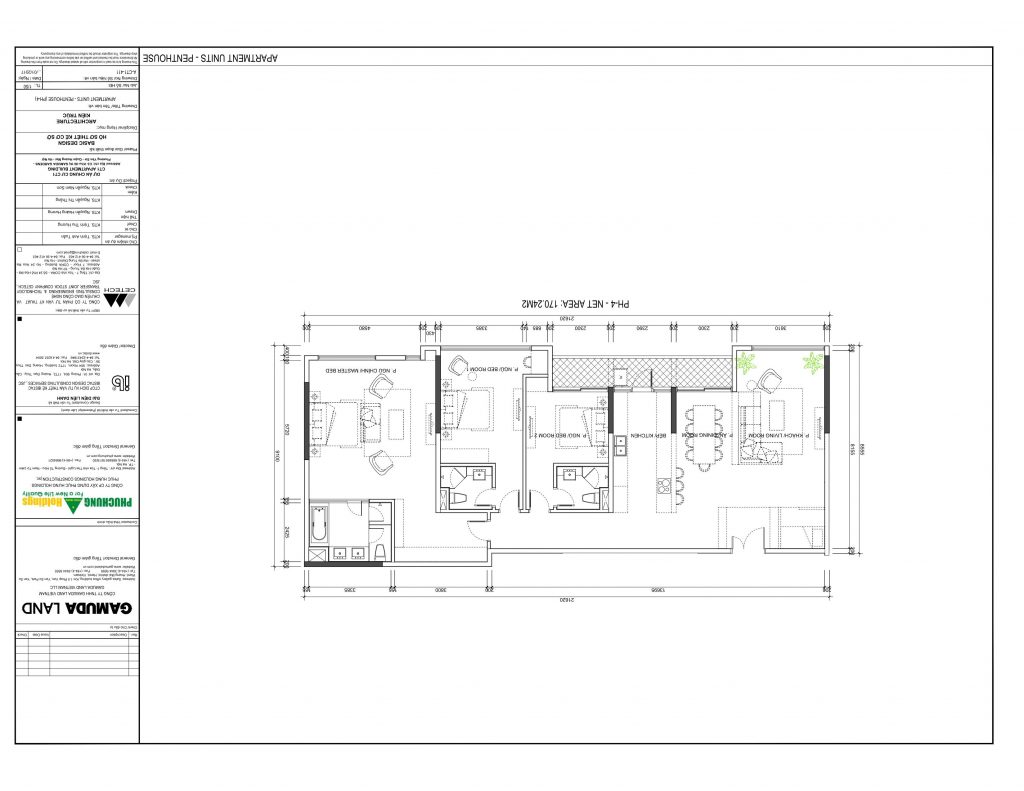 Bản vẽ cad căn hộ penthouse PH4
