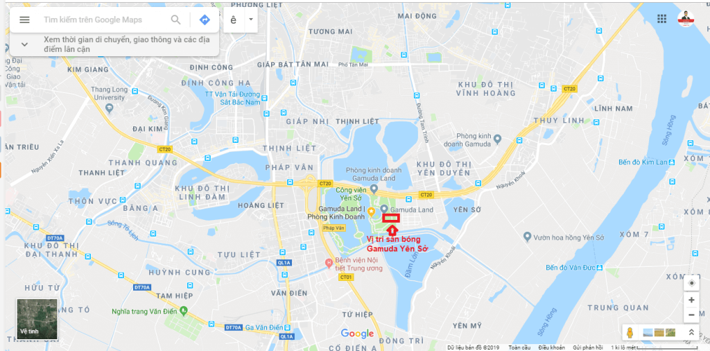 Vị trí sân bóng Gamuda