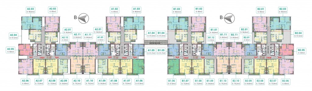 Mặt bằng Căn hộ chung cư Green Park Phương Đông, Hoàng Mai