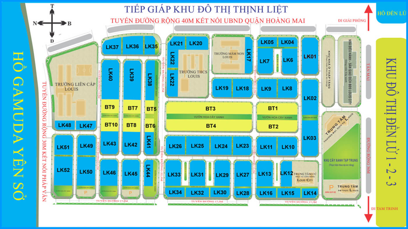 Mặt bằng  Liền kề Louis City Hoàng Mai