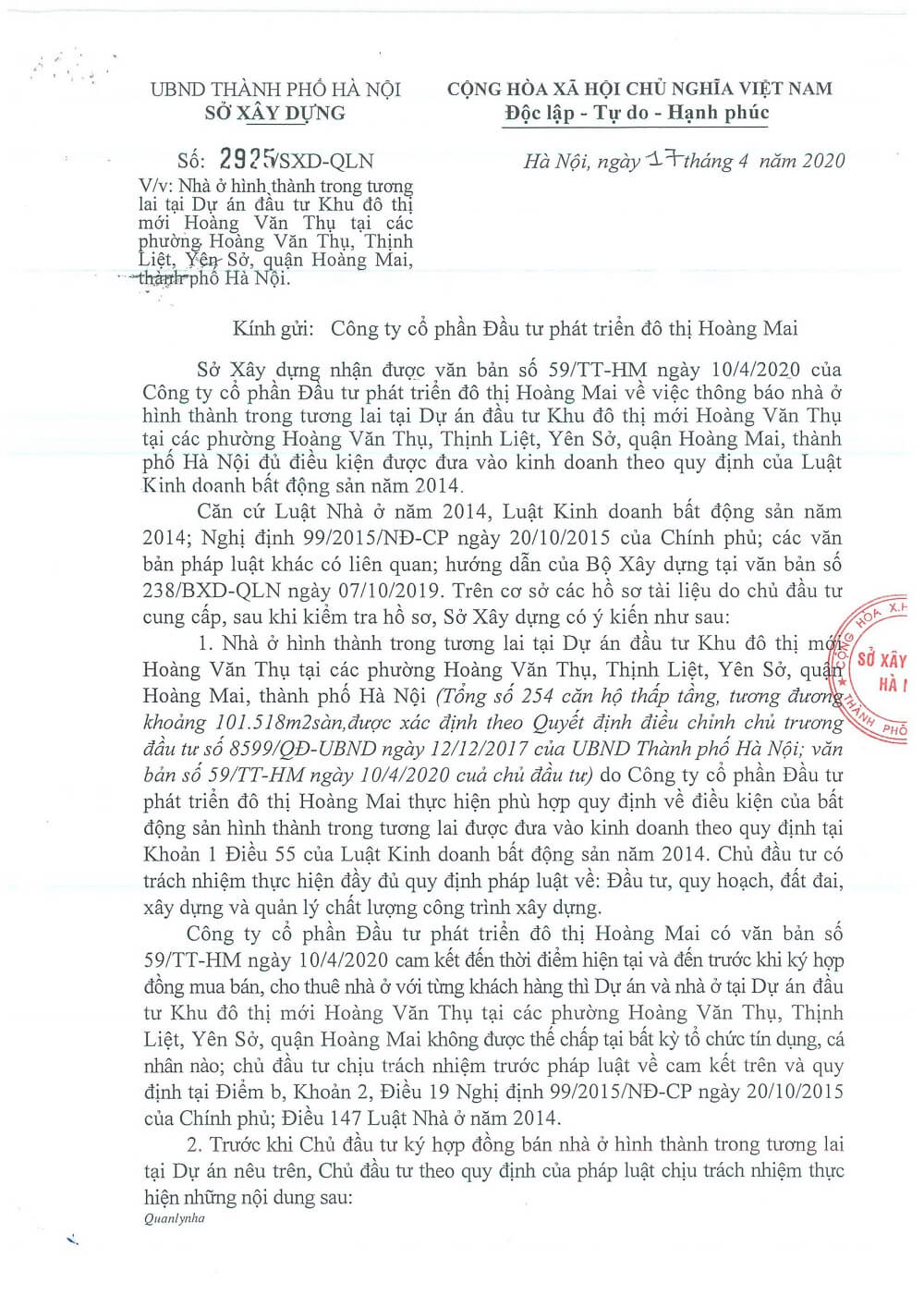 Sở xây dựng Hà Nội