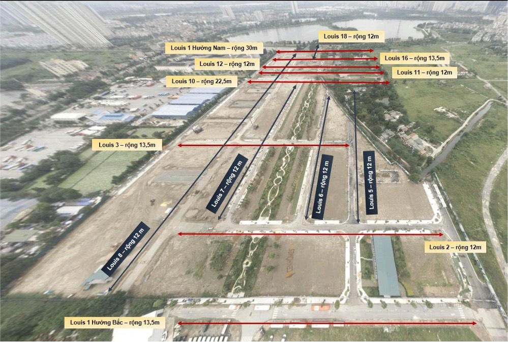 đường nội bộ dự án louis city