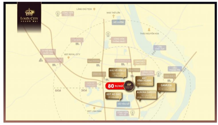 giá bán dự án louis city