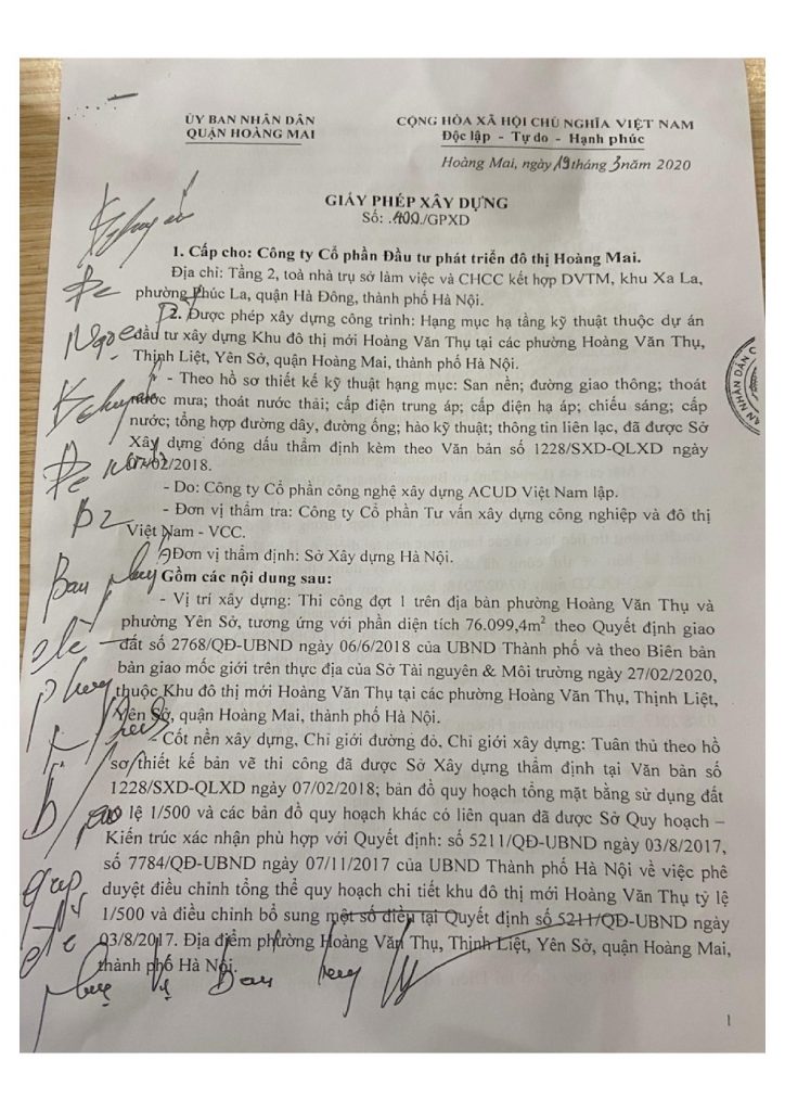 giấy phép xây dựng dự án louis city