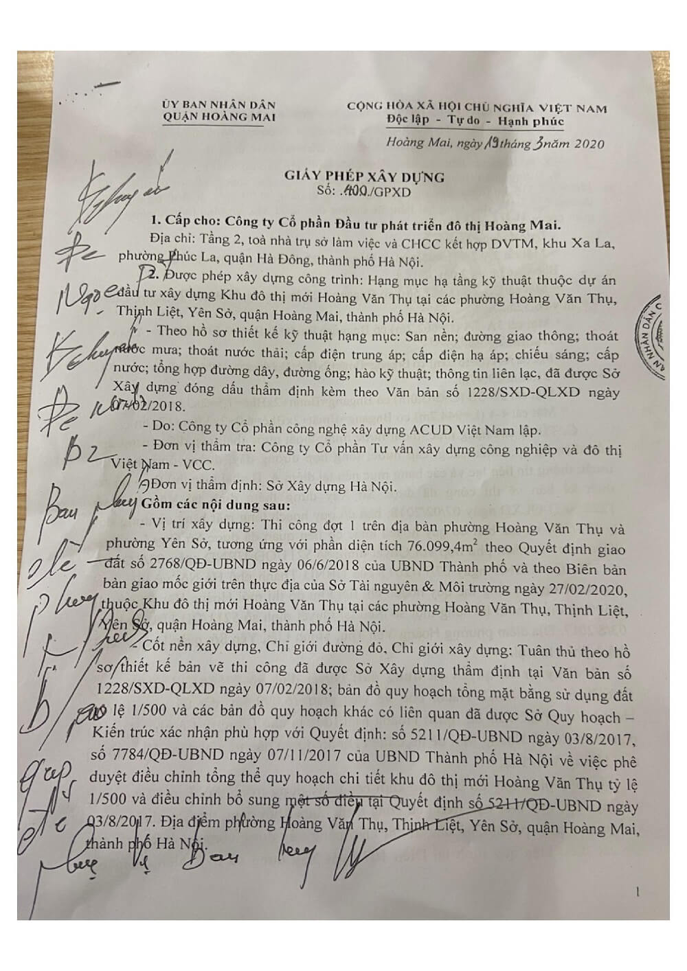 giấy phép xây dựng dự án louis city