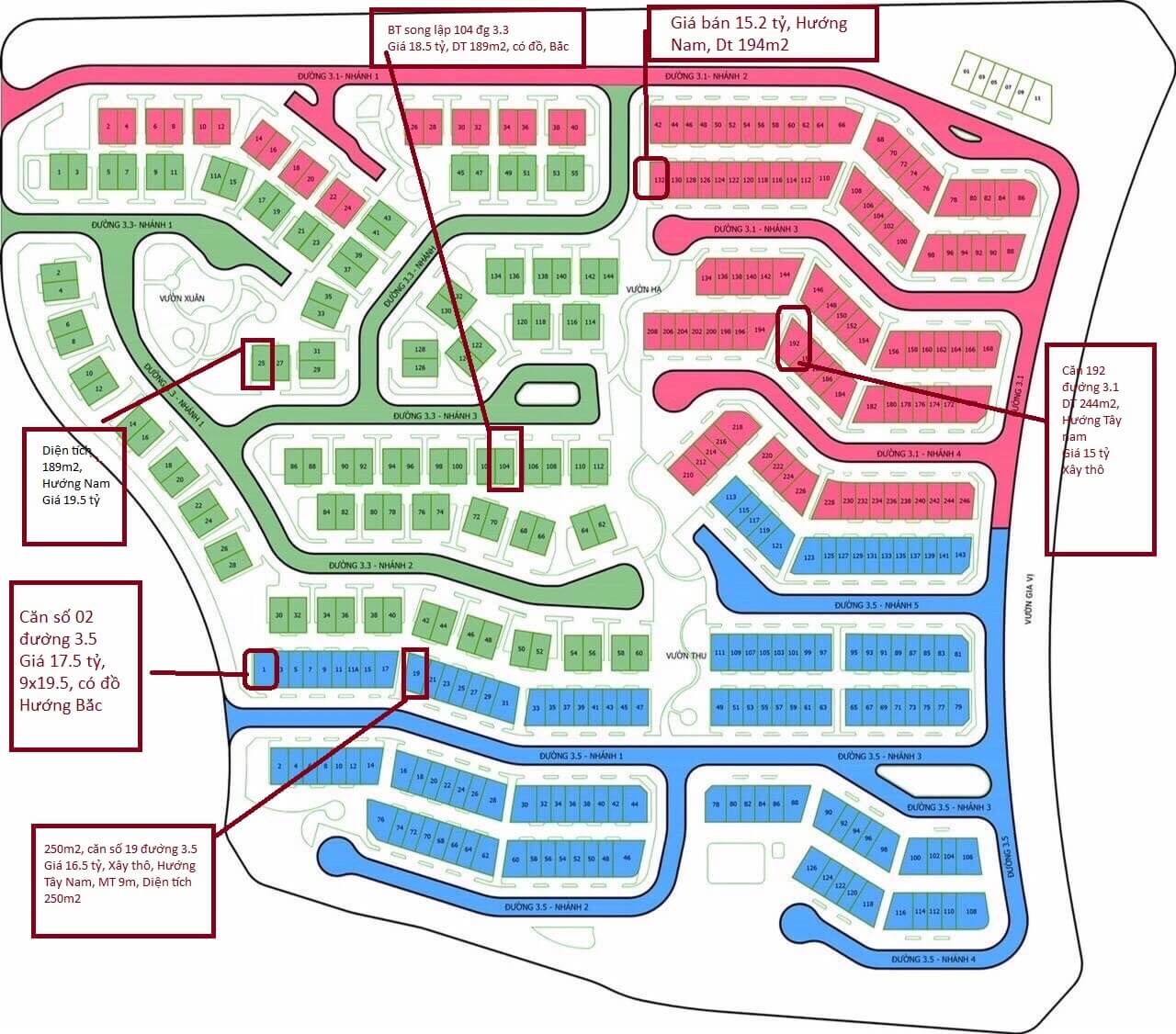 Bán gấp biệt thự liền kề Gamuda diện tích lớn trên 200m2