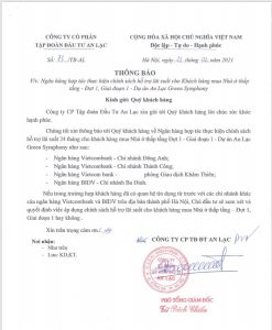 Ngân hàng hỗ trợ An Lạc Green Symphony