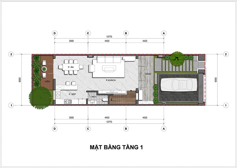 Tầng 1 Liền kề An Lạc Green Symphony