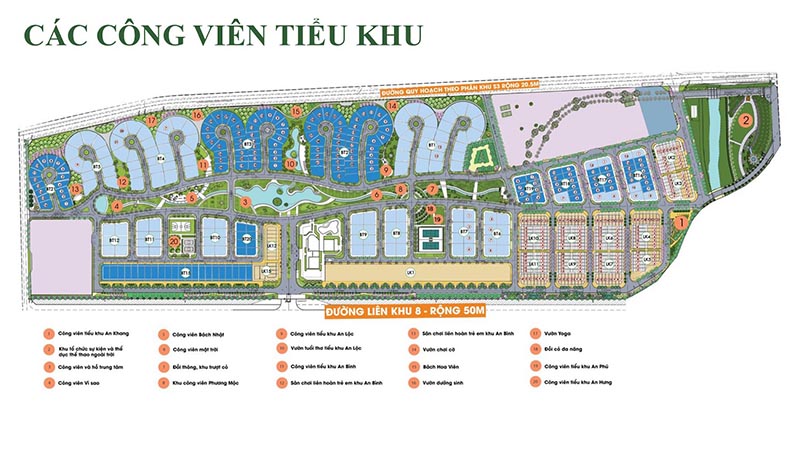 Công viên tiểu khu bản đồ liên kết vùng Hà Đô Charm Villa