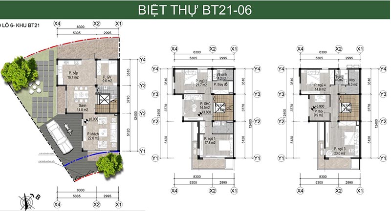 căn góc biệt thự song lập bản đồ liên kết vùng Hà Đô Charm Villa