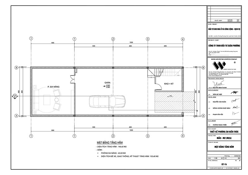 Mặt bằng tầng hầm Shophouse Louis Trần Hữu Dực kéo dài, Từ Liêm