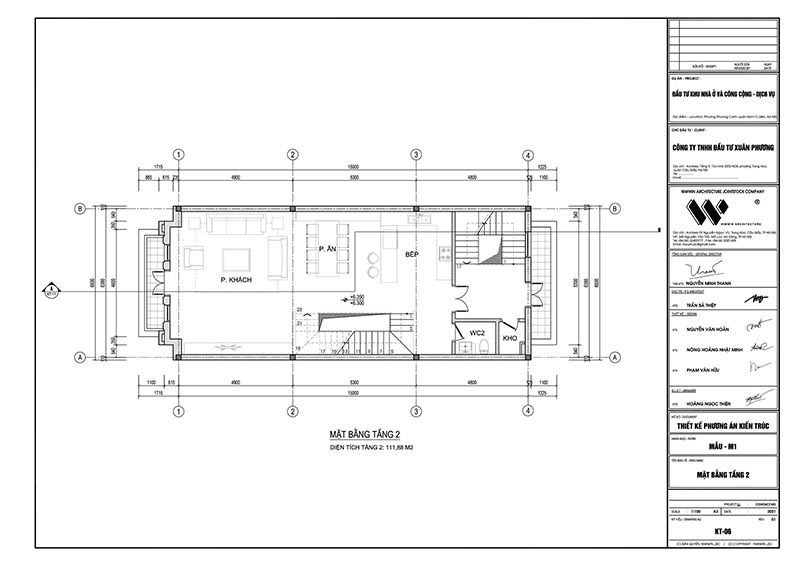 Mặt bằng thiết kế tầng 2 Shophouse Louis Xuân Phương, Trịnh Văn Bô