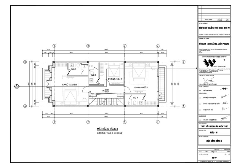 Mặt bằng thiết kế tầng 3 Shophouse Louis Xuân Phương, Trịnh Văn Bô