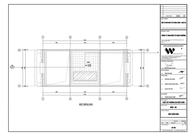 Mặt bằng thiết kế tầng mái Shophouse Louis Xuân Phương, Trịnh Văn Bô