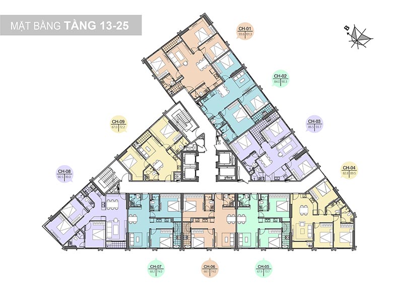 Thiết kế căn hộ 3D chung cư Trinity Tower Mễ Trì