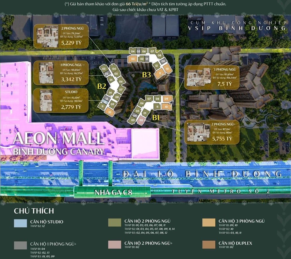 Mặt bằng giá bán Norton Park by Gamuda Land